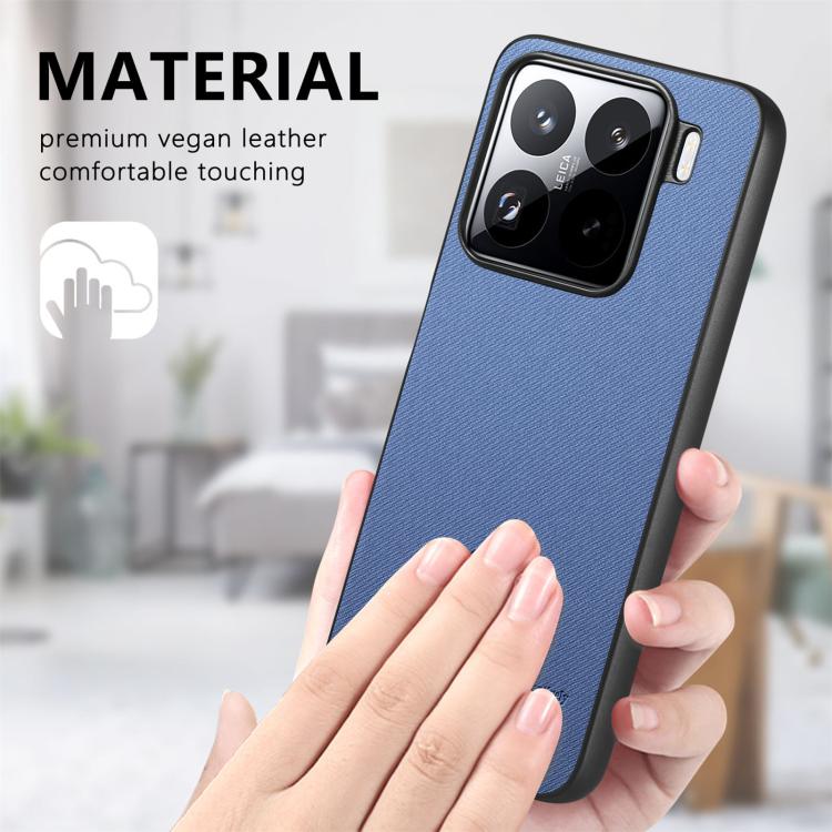 For Xiaomi 15 Pro Twill Fabric Leather Skin Back Phone Case