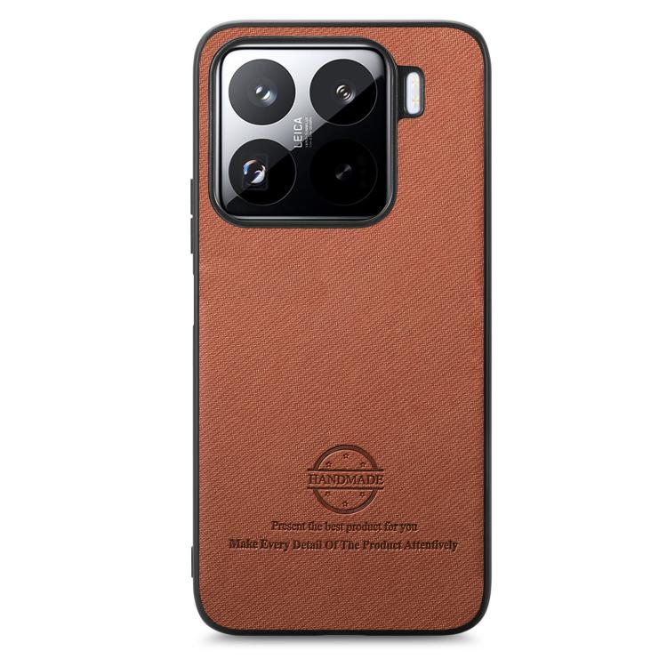 For Xiaomi 15 Pro Twill Fabric Leather Skin Back Phone Case