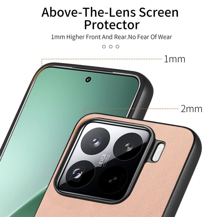 For Xiaomi 15 Pro Twill Fabric Leather Skin Back Phone Case