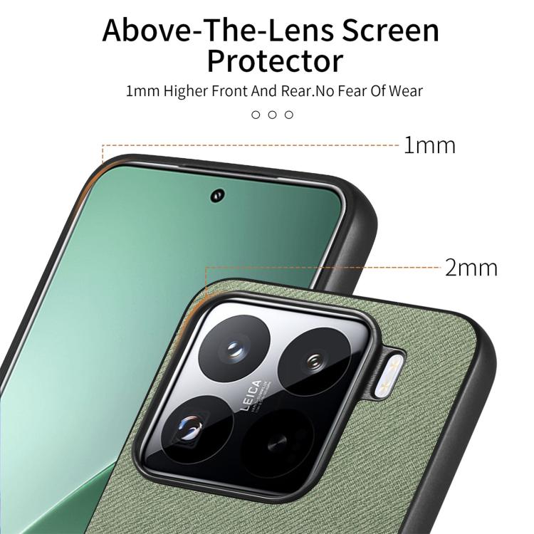 For Xiaomi 15 Pro Twill Fabric Leather Skin Back Phone Case