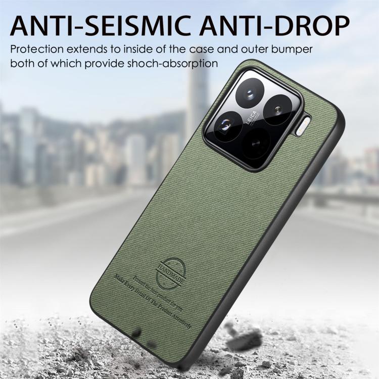 For Xiaomi 15 Pro Twill Fabric Leather Skin Back Phone Case