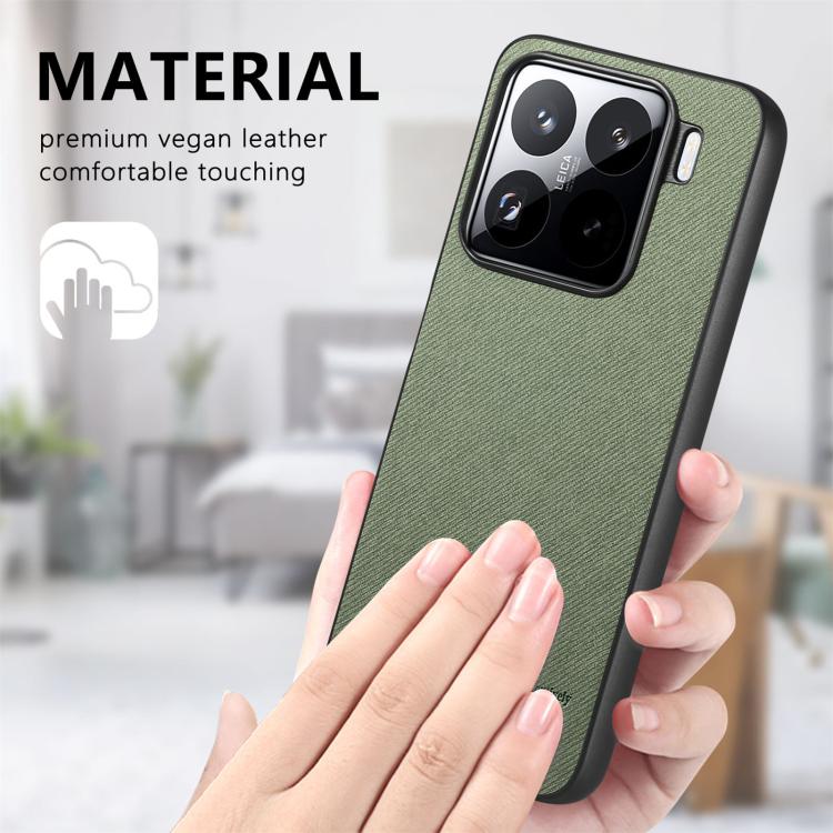 For Xiaomi 15 Pro Twill Fabric Leather Skin Back Phone Case