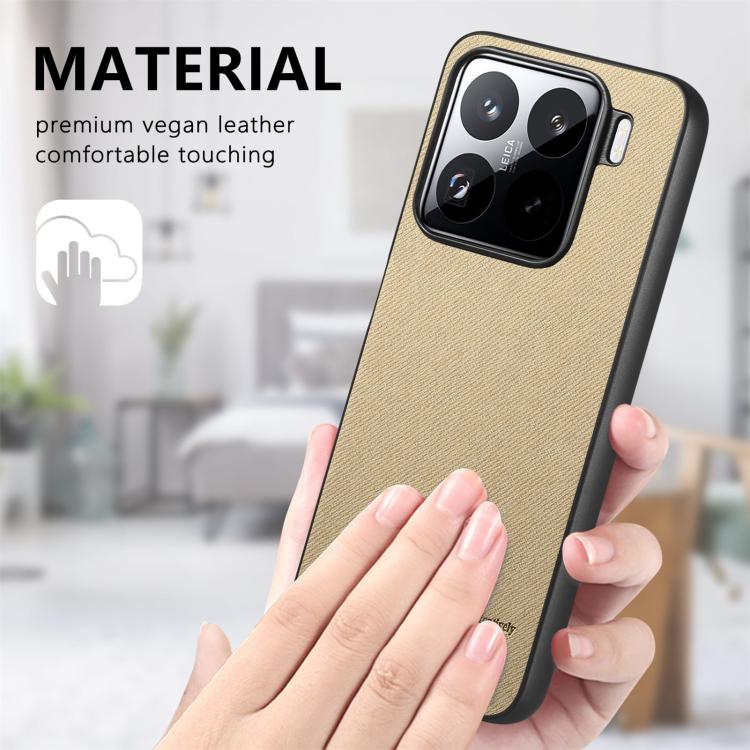 For Xiaomi 15 Pro Twill Fabric Leather Skin Back Phone Case