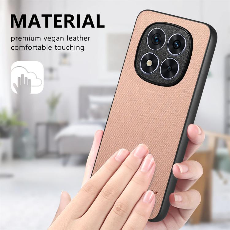 For Redmi 14C Twill Fabric Leather Skin Back Phone Case