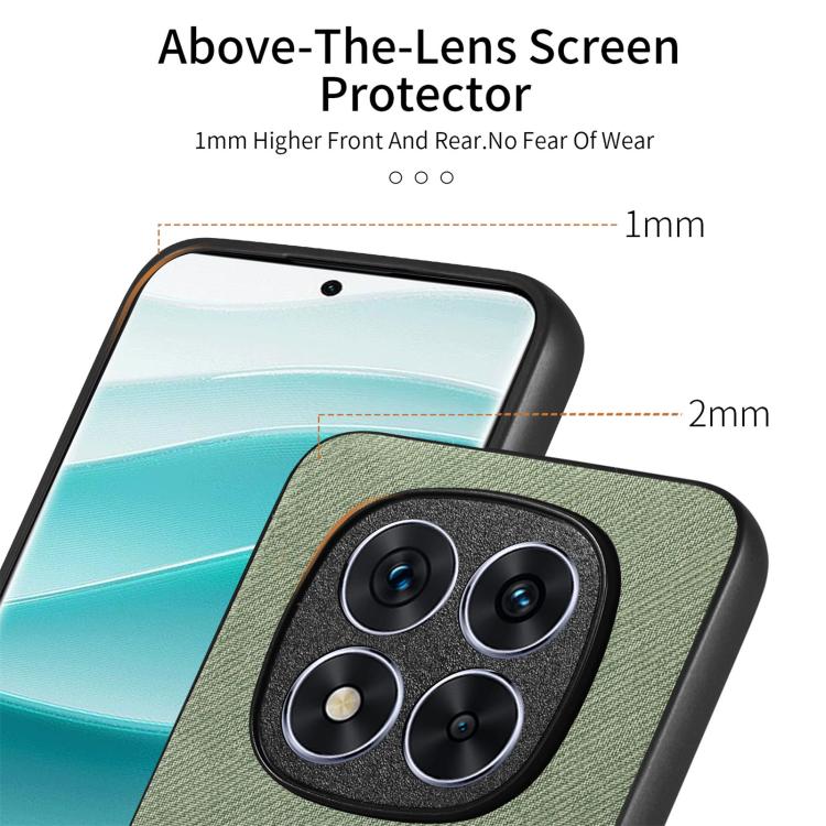 For Redmi 14C Twill Fabric Leather Skin Back Phone Case