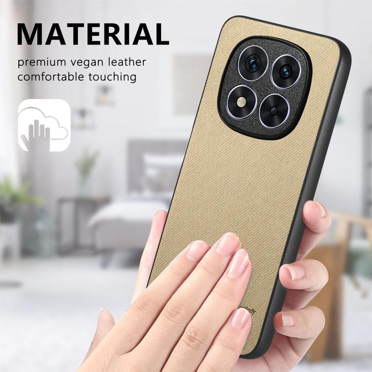 For Redmi 14C Twill Fabric Leather Skin Back Phone Case