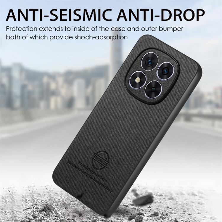For Redmi 14C Twill Fabric Leather Skin Back Phone Case