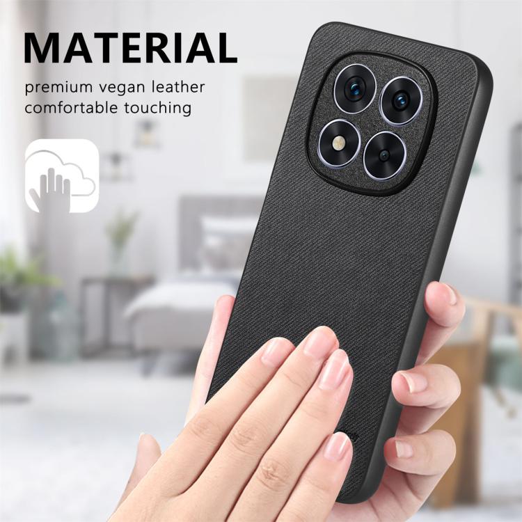 For Redmi 14C Twill Fabric Leather Skin Back Phone Case