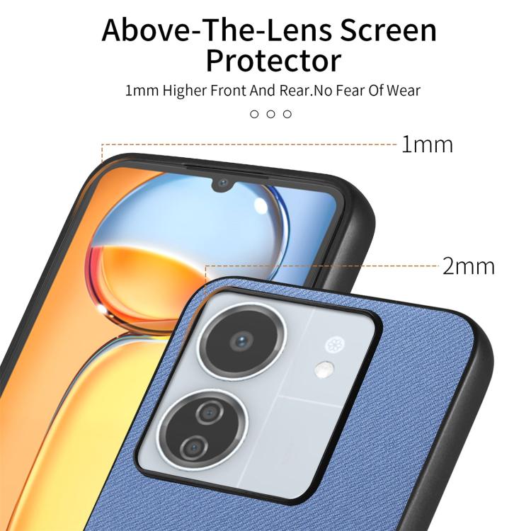 For Redmi 13C Twill Fabric Leather Skin Back Phone Case