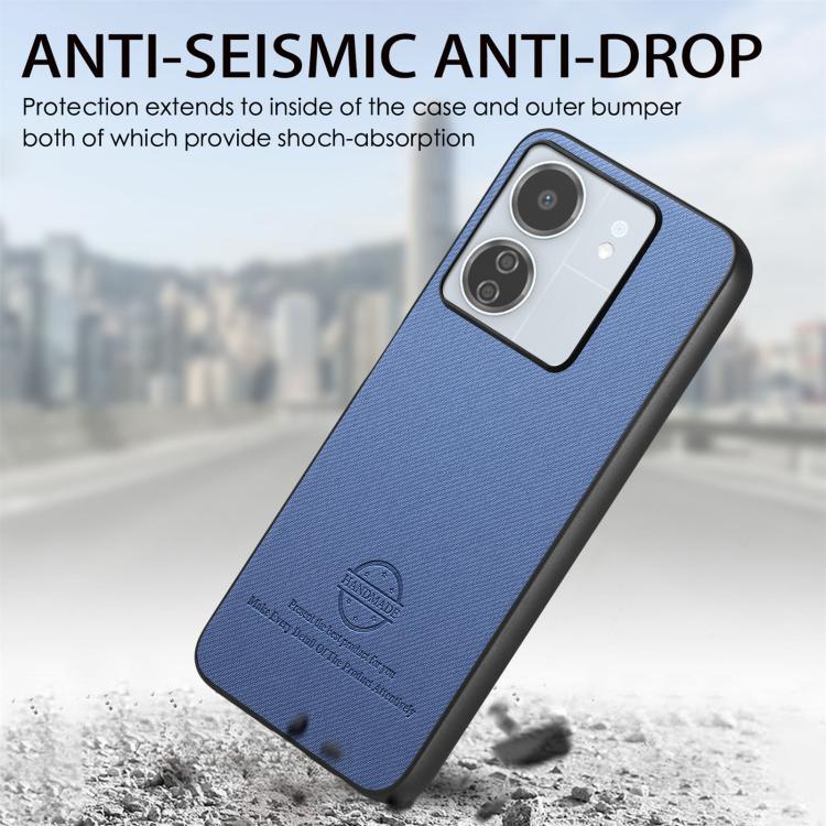 For Redmi 13C Twill Fabric Leather Skin Back Phone Case