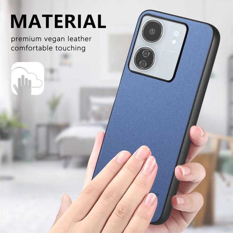 For Redmi 13C Twill Fabric Leather Skin Back Phone Case