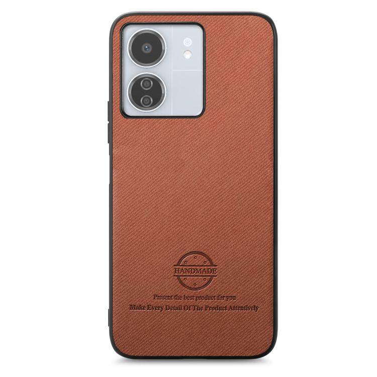 For Redmi 13C Twill Fabric Leather Skin Back Phone Case