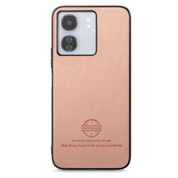 For Redmi 13C Twill Fabric Leather Skin Back Phone Case