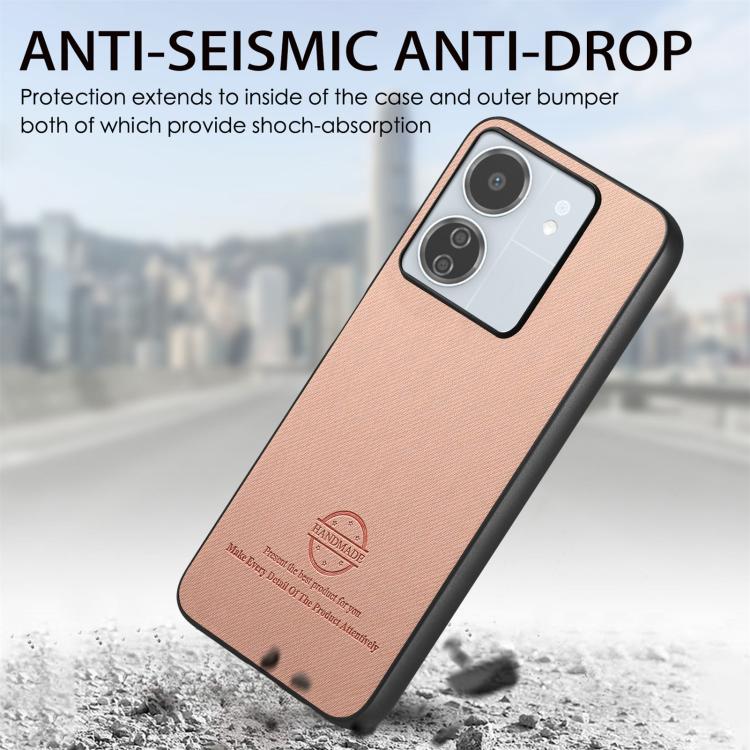 For Redmi 13C Twill Fabric Leather Skin Back Phone Case