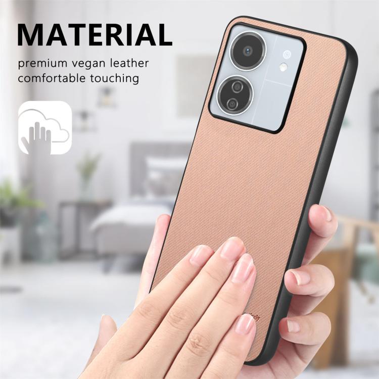 For Redmi 13C Twill Fabric Leather Skin Back Phone Case