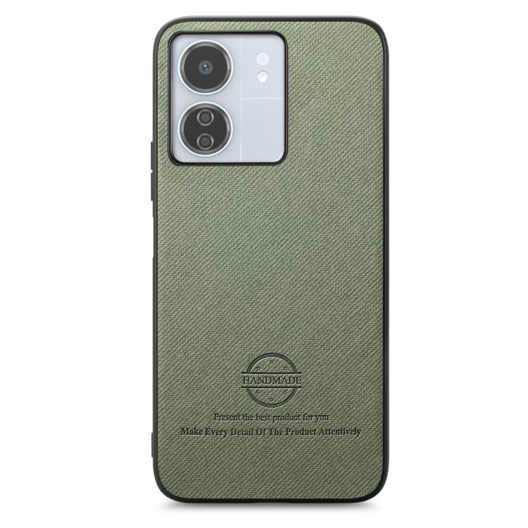 For Redmi 13C Twill Fabric Leather Skin Back Phone Case