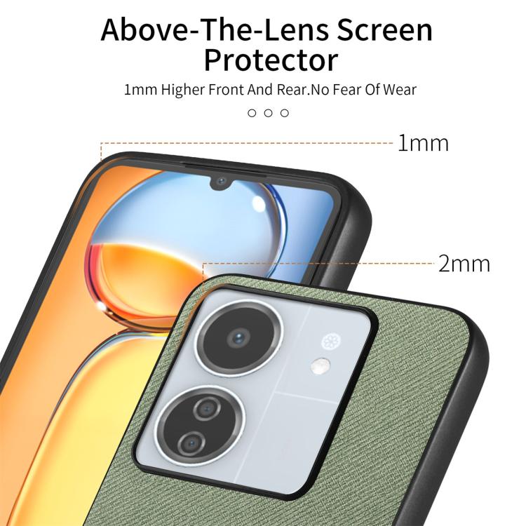For Redmi 13C Twill Fabric Leather Skin Back Phone Case
