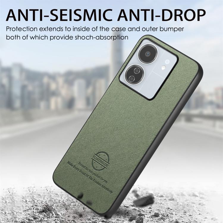 For Redmi 13C Twill Fabric Leather Skin Back Phone Case