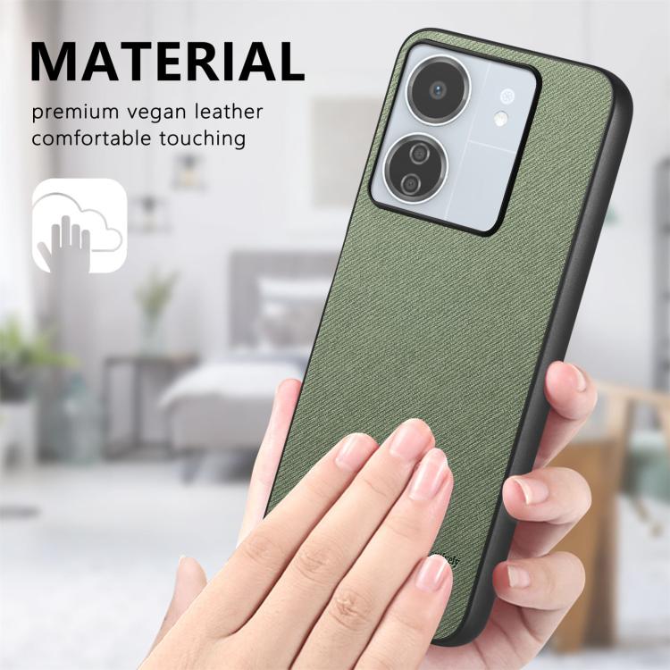 For Redmi 13C Twill Fabric Leather Skin Back Phone Case