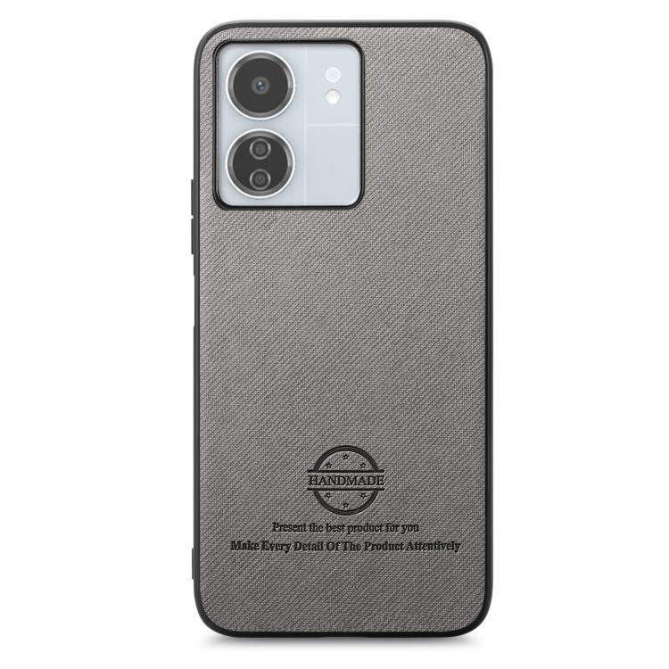 For Redmi 13C Twill Fabric Leather Skin Back Phone Case