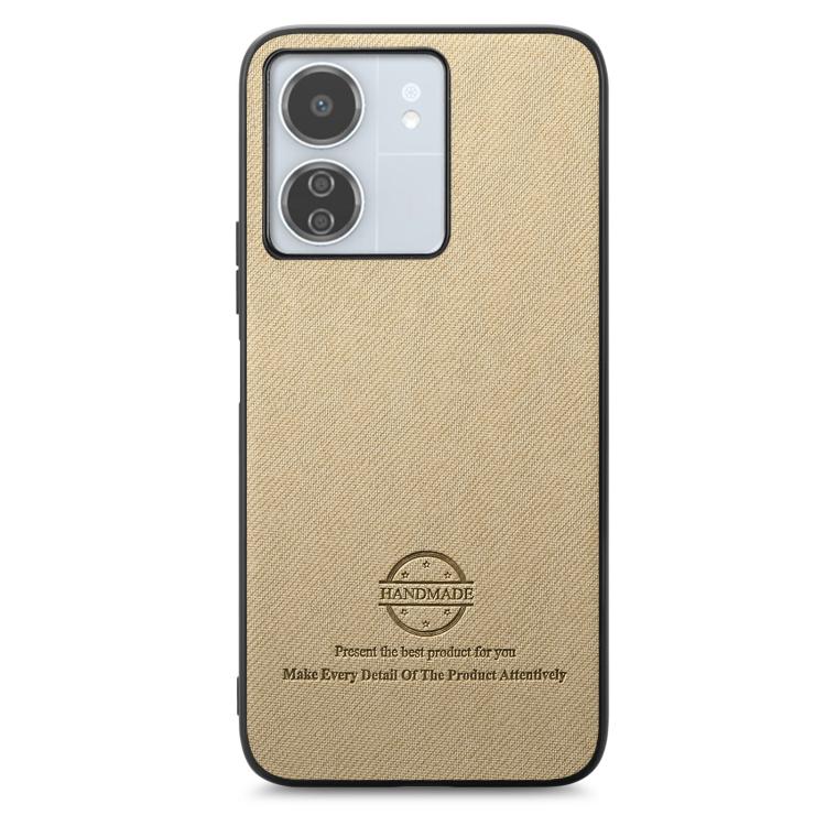 For Redmi 13C Twill Fabric Leather Skin Back Phone Case