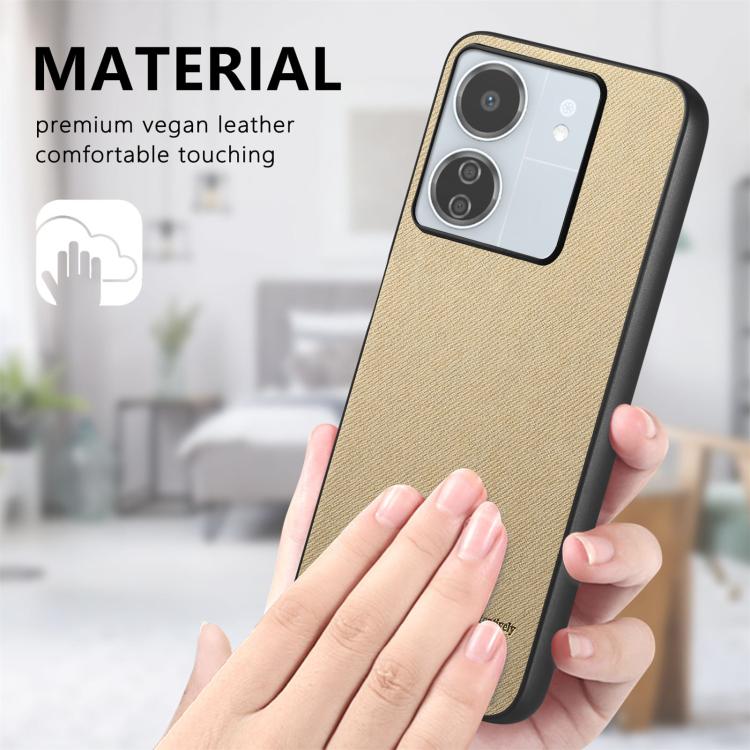 For Redmi 13C Twill Fabric Leather Skin Back Phone Case