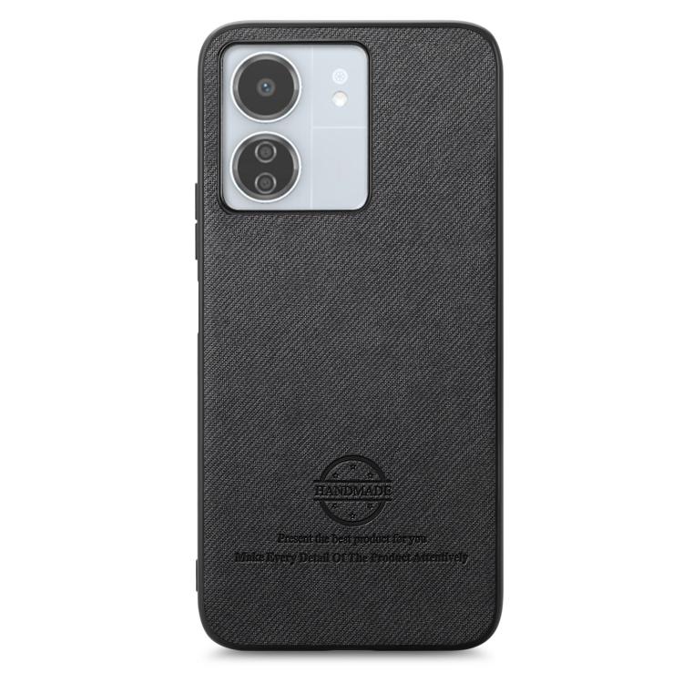 For Redmi 13C Twill Fabric Leather Skin Back Phone Case