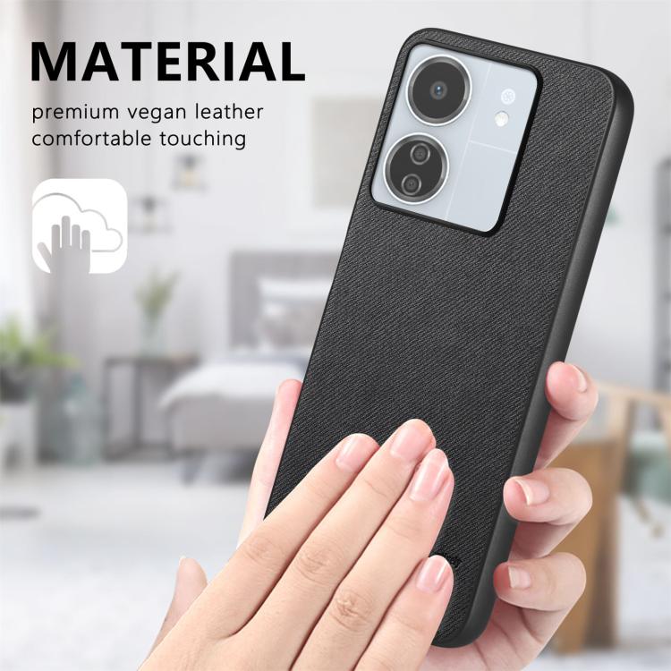 For Redmi 13C Twill Fabric Leather Skin Back Phone Case
