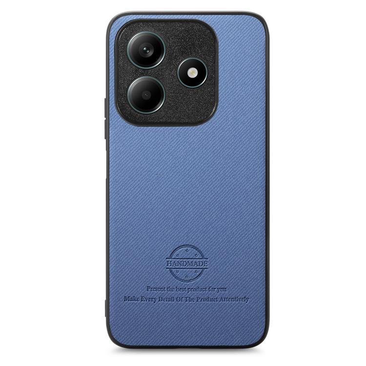 For Redmi Note 14 5G Twill Fabric Leather Skin Back Phone Case