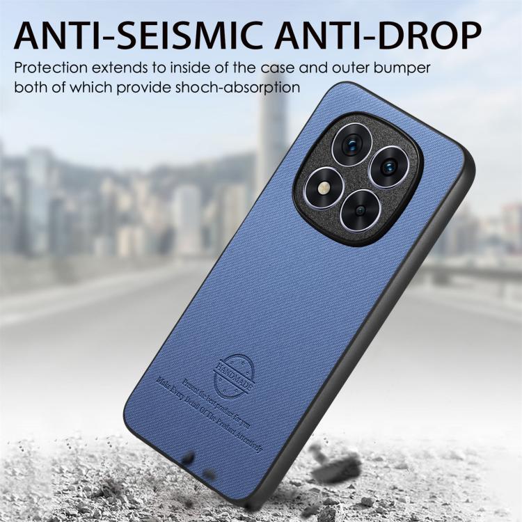 For Redmi Note 14 Pro 5G Twill Fabric Leather Skin Back Phone Case