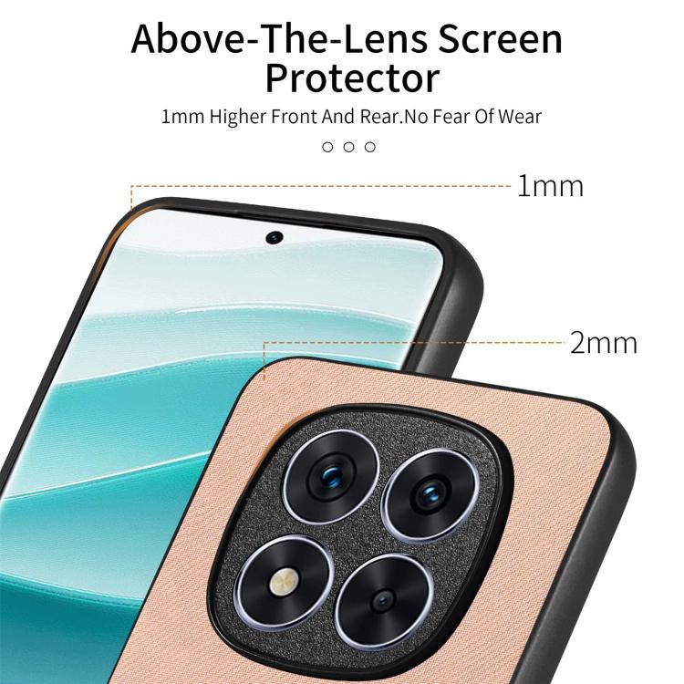 For Redmi Note 14 Pro 5G Twill Fabric Leather Skin Back Phone Case