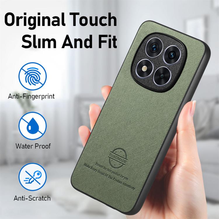 For Redmi Note 14 Pro 5G Twill Fabric Leather Skin Back Phone Case