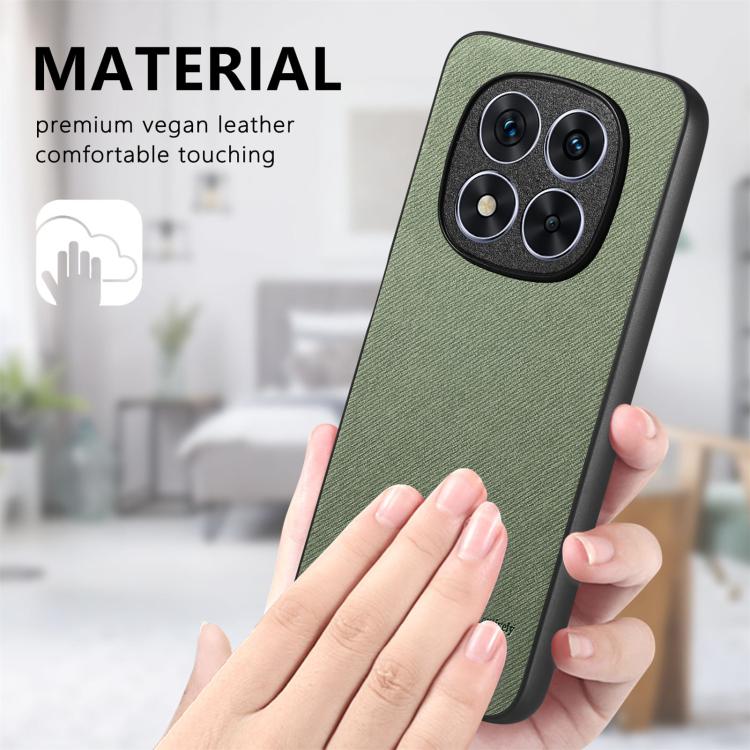 For Redmi Note 14 Pro 5G Twill Fabric Leather Skin Back Phone Case