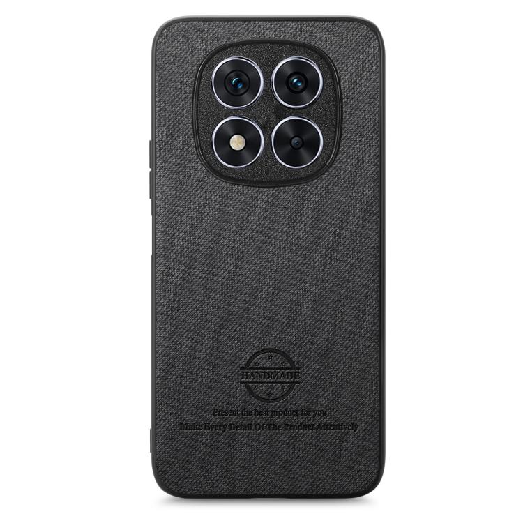 For Redmi Note 14 Pro 5G Twill Fabric Leather Skin Back Phone Case