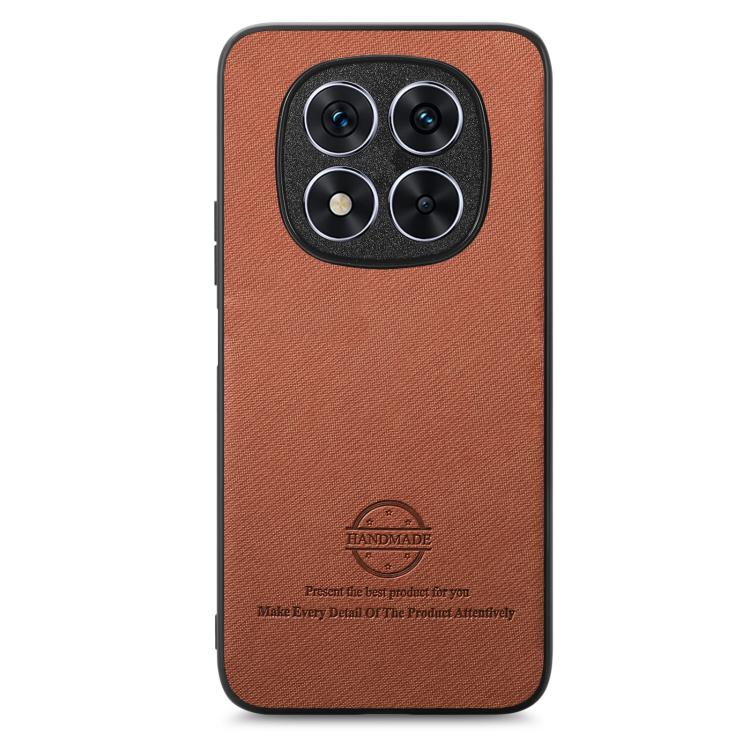 For Redmi Note 14 Pro+ 5G Twill Fabric Leather Skin Back Phone Case
