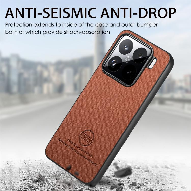 For Redmi Turbo 4 Twill Fabric Leather Skin Back Phone Case
