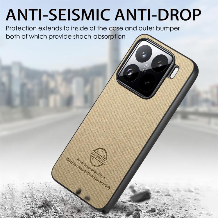 For Redmi Turbo 4 Twill Fabric Leather Skin Back Phone Case