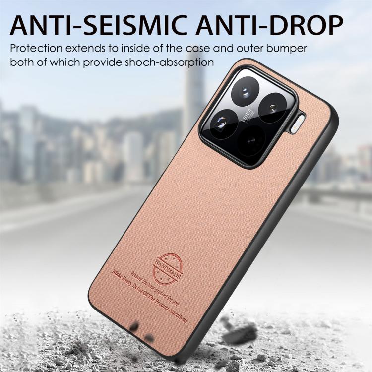 For Xiaomi Poco X7 Pro Twill Fabric Leather Skin Back Phone Case