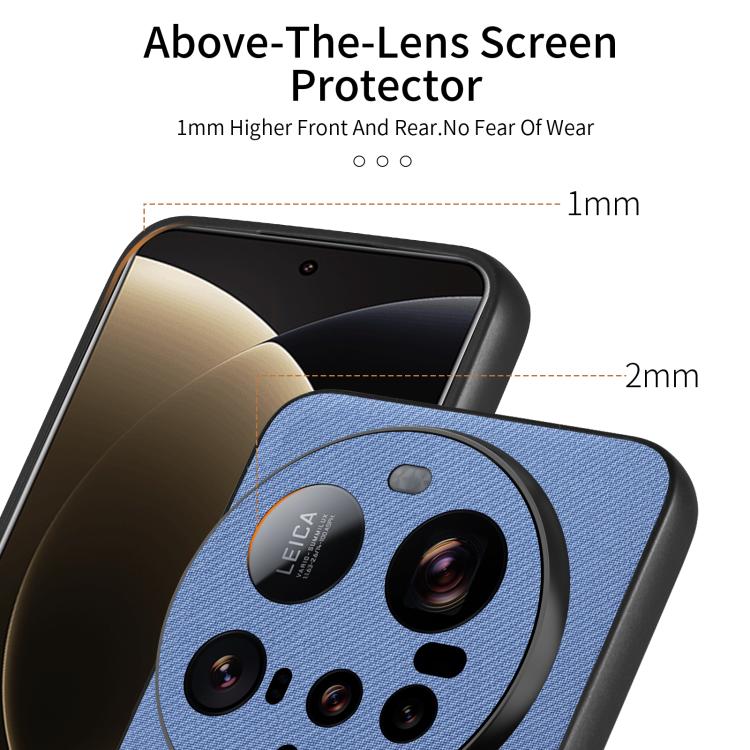 For Xiaomi 15 Ultra Twill Fabric Leather Skin Back Phone Case
