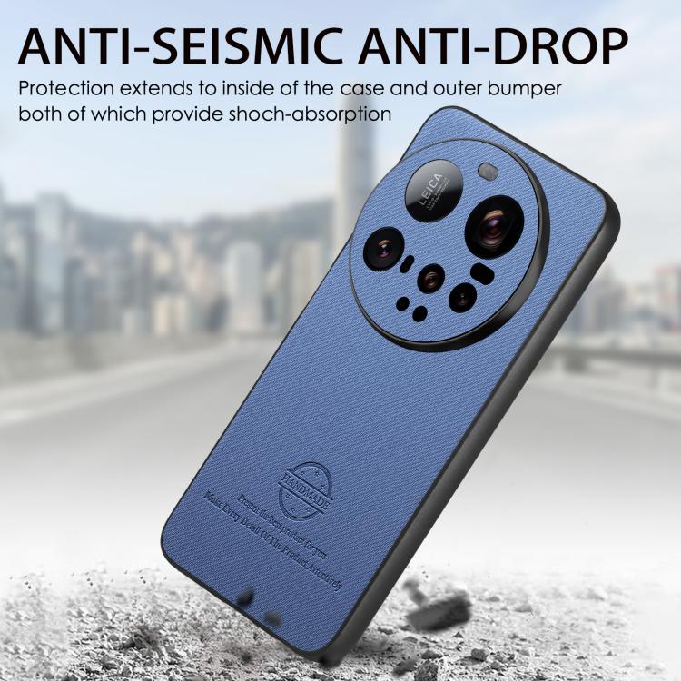 For Xiaomi 15 Ultra Twill Fabric Leather Skin Back Phone Case
