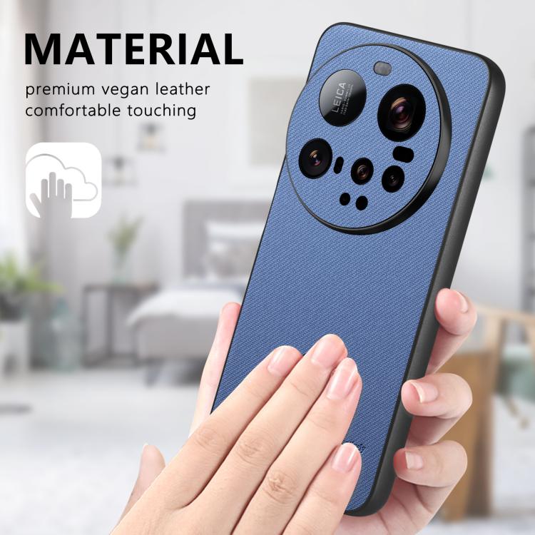 For Xiaomi 15 Ultra Twill Fabric Leather Skin Back Phone Case