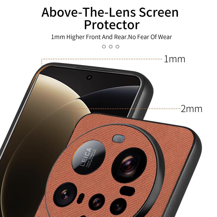 For Xiaomi 15 Ultra Twill Fabric Leather Skin Back Phone Case