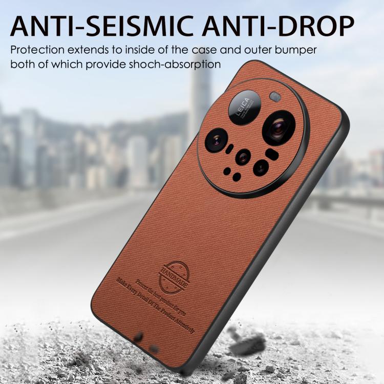 For Xiaomi 15 Ultra Twill Fabric Leather Skin Back Phone Case