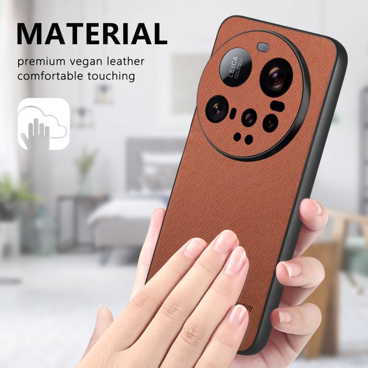 For Xiaomi 15 Ultra Twill Fabric Leather Skin Back Phone Case