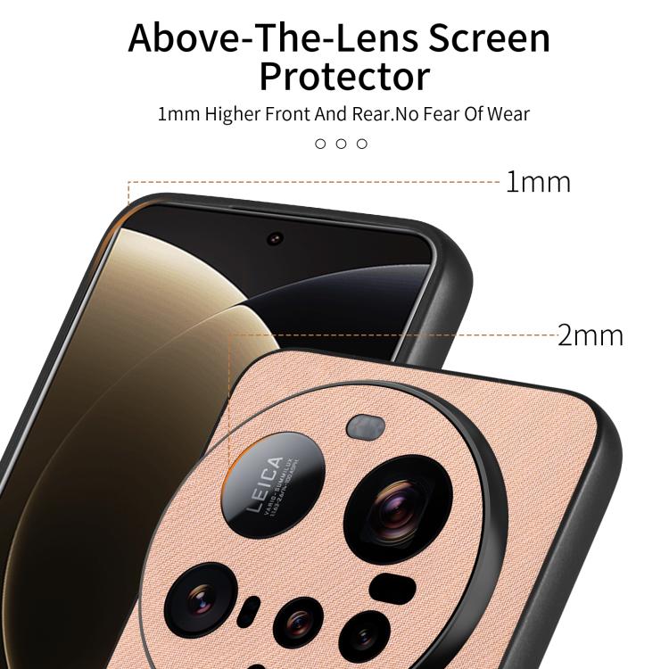For Xiaomi 15 Ultra Twill Fabric Leather Skin Back Phone Case