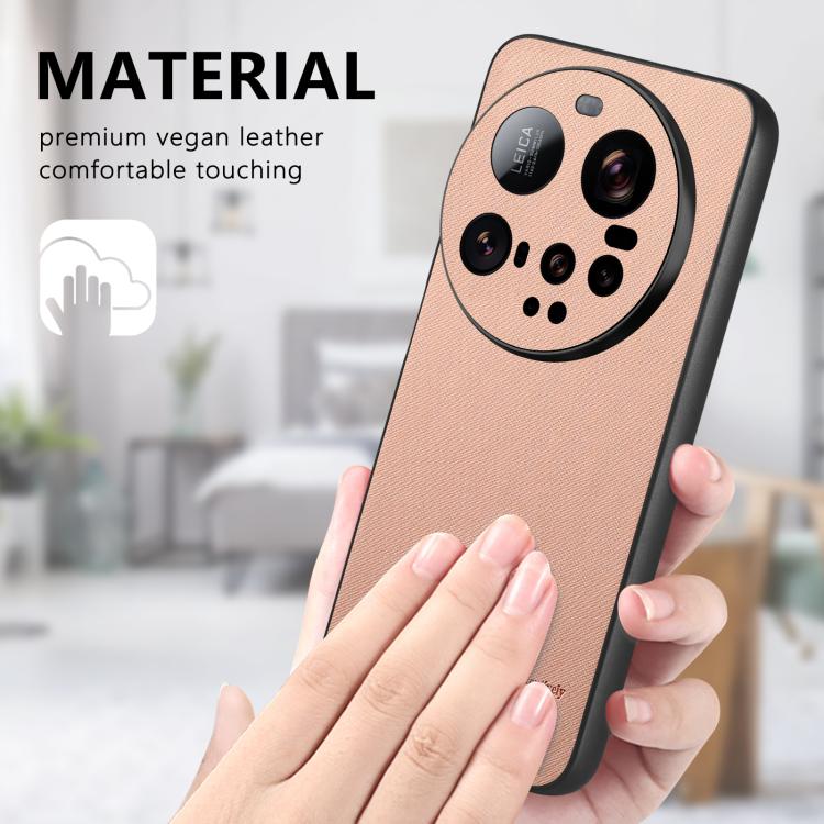 For Xiaomi 15 Ultra Twill Fabric Leather Skin Back Phone Case