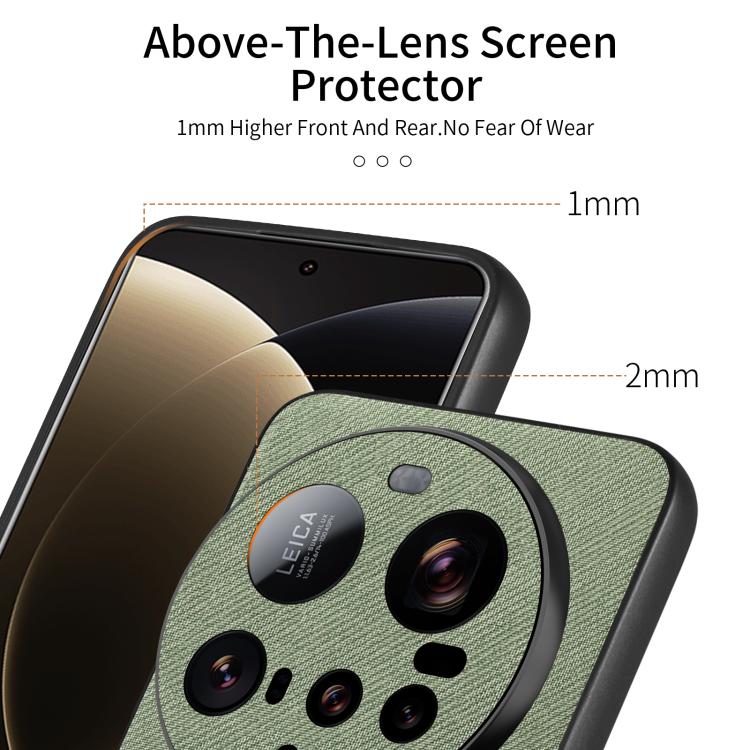 For Xiaomi 15 Ultra Twill Fabric Leather Skin Back Phone Case