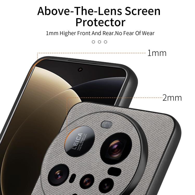 For Xiaomi 15 Ultra Twill Fabric Leather Skin Back Phone Case