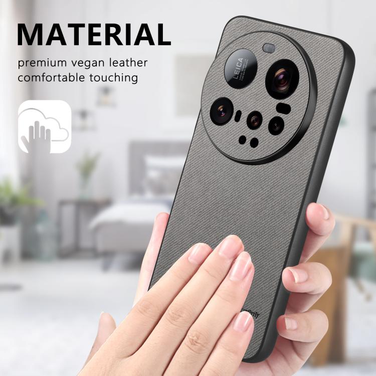 For Xiaomi 15 Ultra Twill Fabric Leather Skin Back Phone Case
