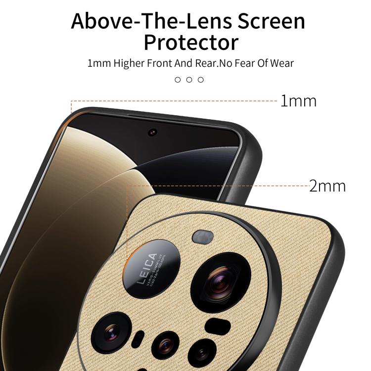 For Xiaomi 15 Ultra Twill Fabric Leather Skin Back Phone Case